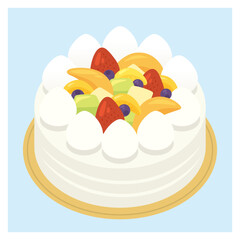 ホールのデコレーションケーキ