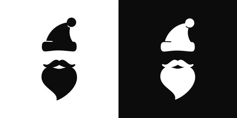 Santa Claus vector. Santa face silhouette, Christmas symbol