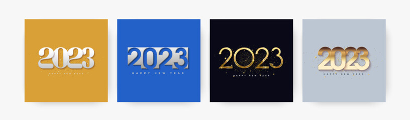 New year 2023 square collection.
