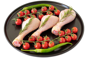 Raw chicken drumstick. Png image