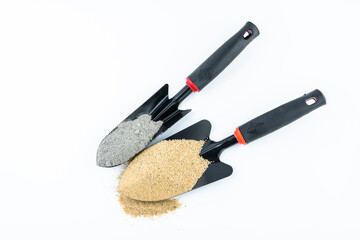 Building materials river sand and cement