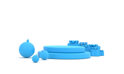 mock up scene. geometry podium shape for show product display. stage pedestal or platform. winter christmas background.