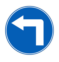 Turn Left Traffic Sign.