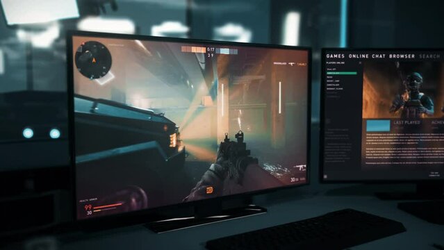 Playing the newest multiplayer fps online war game tournament. Neutralizing the terrorist opponents in the online war video game. Defusing enemy bomb to defend the zone in the online war game match.