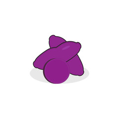 Purple sweet potato isolated on white background