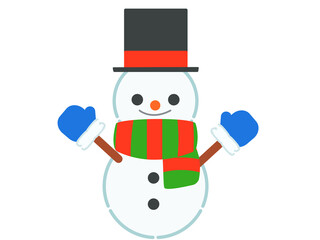 Illustration of a snowman wearing a simple muffler