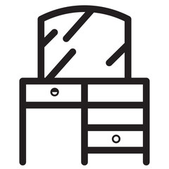 bedroom dresser furniture household interior mirror table icon