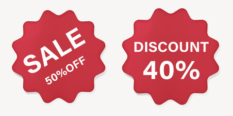 red sale discount percentage tag