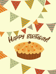 Birthday card, with replaceable text