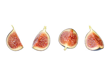 Top view of fig isolated on white background, clipping path, full depth of field. Focus stacking, PNG