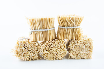 Chinese herbal medicine rush on white background