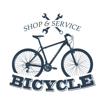 Bicycle label design and logo. Shop and service.