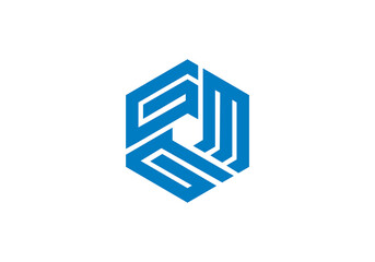 initial logo letter GMG hexagon initial company icon business logo background illustration