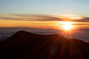 sunset on Mauna Kea mountain, Hawaii - obrazy, fototapety, plakaty