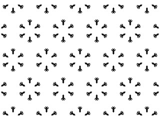 Ornament with elements of black and white colors.
