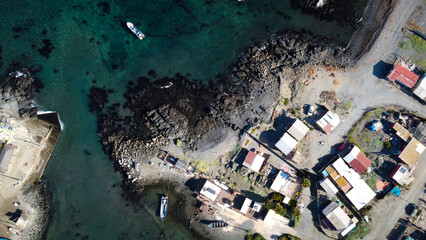 Aerial view from the sea. Chañaral de Aceituno, Chile. 