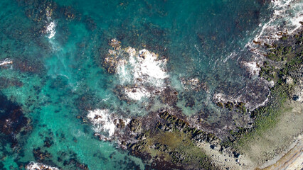 Aerial view from the sea. Chañaral de Aceituno, Chile. 