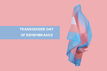 text transgender day of remembrance and flag - obrazy, fototapety, plakaty