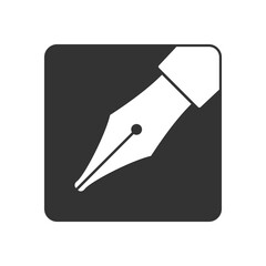 Ink pen graphic icon. Ink nib sign isolated on white background. Fountain pen symbol. Vector illustration