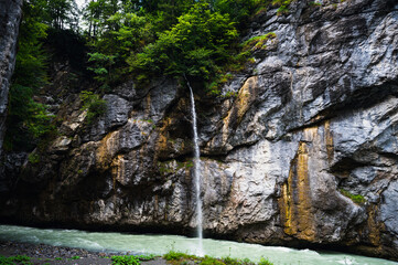 Aareschlucht Gorge, Switzerland - 30 July 2022 , Aareschlucht Gorge formed for thousands of years...