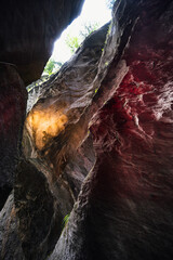 Aareschlucht Gorge, Switzerland - 30 July 2022 , Aareschlucht Gorge formed for thousands of years...