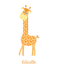 Fototapeta premium Image of cute giraffe isolated on white background