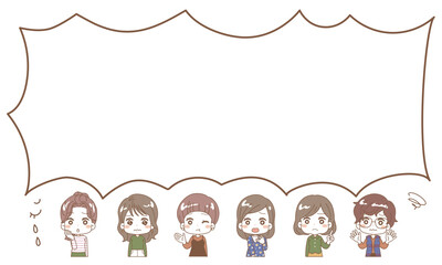 Illustrations of various women, frames with negative expressions.