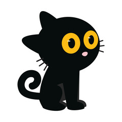 Obraz premium Cute Cat adorable black cartoon