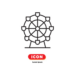 Ferris Wheel icon vector on white background