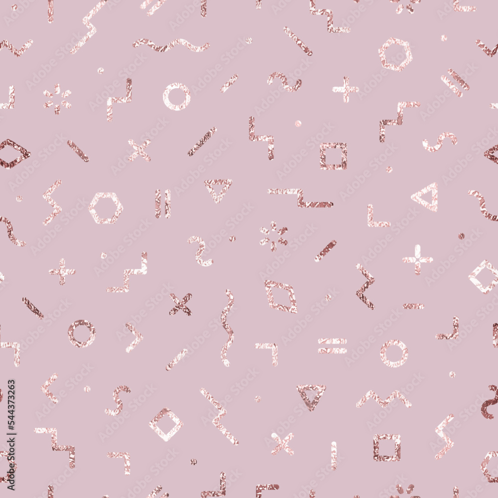 Poster geometric seamless pattern. repeating geometry glitter shape. pink background for design prints. rep