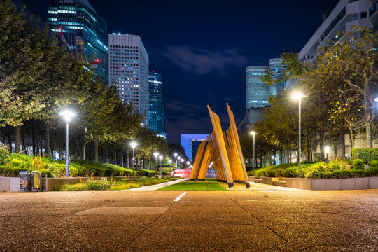 Paris, France - September 17, 2022: Modern buildings in the business district of La Defense to the west of Paris, France.