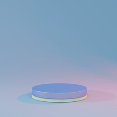 pedestal podiums on background. Abstract minimal scene with geometrical. Scene to show cosmetic products presentation. Mock up design empty space. Showcase, shopfront, display case,3d render