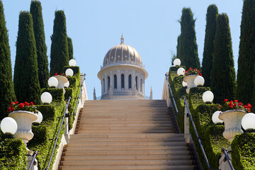 Shrine of the Bab on Mount Carmel in Haifa, recently opened after more than two years of...