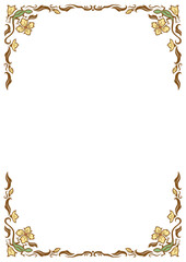 アジア調フレーム10（とかげ緑x花ベージュ）