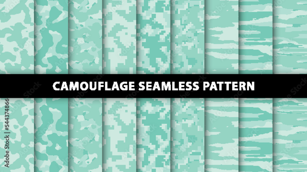 Wall mural military and army camouflage seamless pattern - Wall murals