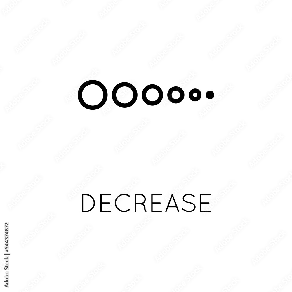 Aufkleber decrease vector icon. vector sign in simple style isolated on white background.