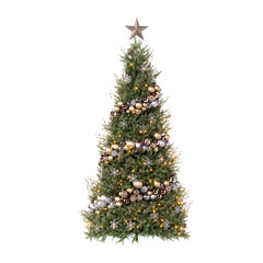 Christmas tree on white background, with clipping path