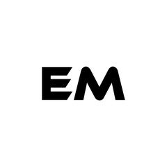 EM letter logo design with white background in illustrator, vector logo modern alphabet font overlap style. calligraphy designs for logo, Poster, Invitation, etc.