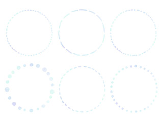 点線のシンプルな丸いフレーム　枠 水彩風
