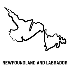 Newfoundland and Labrador map. Simple smooth hand drawn map.