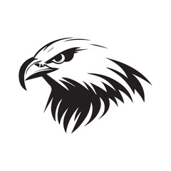 Minimal eagle logo. Clean modern vector symbol of bird. Isolated icon of hawk. Graphic design of falcon for company.Logotype emblem fro businesses. Modern creative simple shape. Power mascot predator 
