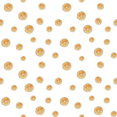 seamless watercolor pattern png orange slice Christmas