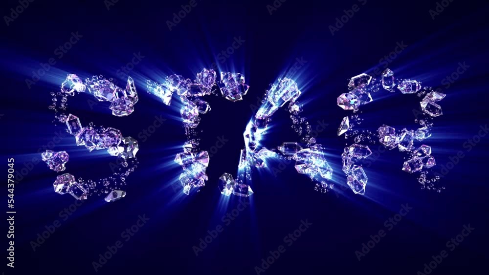 Poster star - text of diamonds with light rays, isolated - loop video