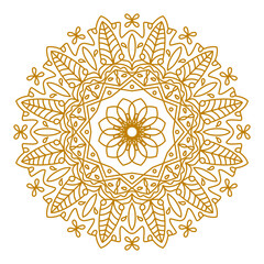 luxury gold flower mandala islamic lace pattern