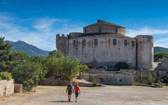 The citadel of Saint Florent on the north coast of Corsica, France