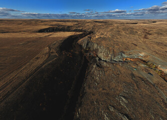 Steppe Sand Landscape Canyon Panorama