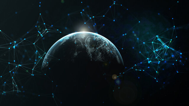 pianeta, mondo, collegamenti, network