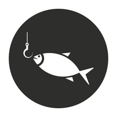 fishing hook - sport fishing icon vector design template
