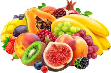 Fruits and berries isolated 