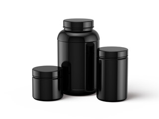 3D Illustration. Supplement bottle isolated on white background